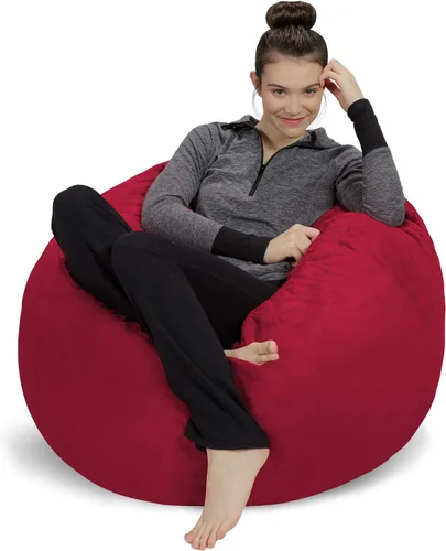 Sofa Sack - Sillón puff de 3 pies, color cinabrio, solo funda