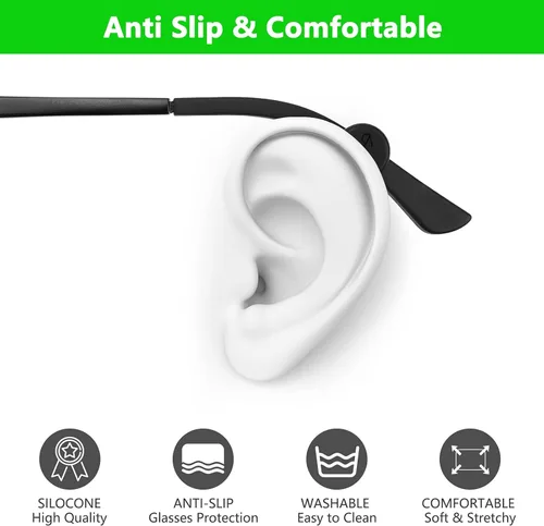 Vista 5 de 6 pares de ganchos ajustables para anteojos para proteger las orejas, cómodo protector de oídos de silicona para máscaras y gafas, alivia la presión
