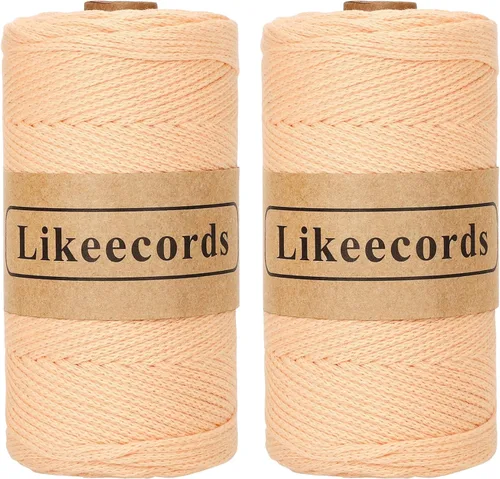 Vista 14 de Likeecords 100% Hilo de Ganchillo de Algodón Cordón de Bolsa de 2mm 170m Cordón de Macramé de 2mm Hilo de Crochet Cuerda de Macramé Regalo para Verde
