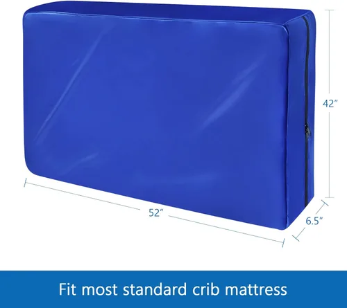 Vista 4 de Bolsa de colchón de cuna, impermeable, resistente, con cremallera fuerte, reutilizable, para moverse, color azul