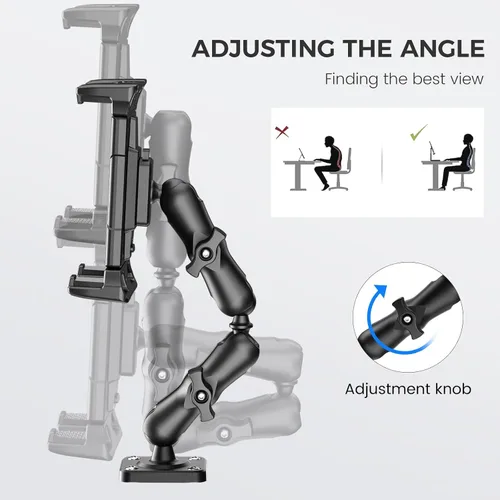 Vista 4 de OHLPRO Soporte para Tableta para Camión - Base de Perforación de Servicio Pesado - Soporte para Tableta para Tablero de Automóvil, Soporte para iPad