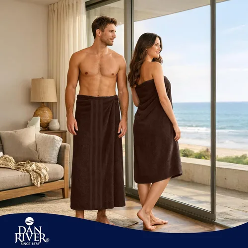 Vista 131 de DAN RIVER Paquete de 2 sábanas de baño de lujo 35x70, 600 GSM, toallas de 100% algodón hilado en anillo suaves y de secado rápido, ideales para Beige