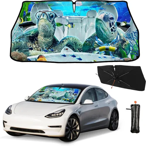 Vista 27 de Parasol plegable para parabrisas de auto con diseño de bandera estadounidense, sombrilla para parabrisas de auto bulldog, bloquea rayos UV y calor