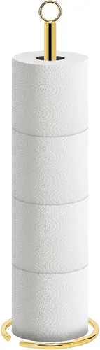 Vista 14 de NearMoon Soporte de papel higiénico para baño, soporte independiente con reserva, soporte para 4 rollos de papel de espacio para encimera de Acabado