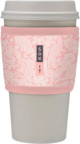 Vista 114 de Sok It HotSok Coffee & Tea - Funda de neopreno con aislamiento reutilizable (floral abstracto)