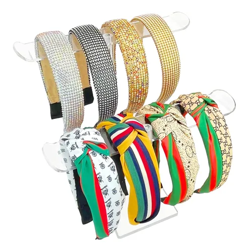 Vista 10 de Bigfety Soporte de diadema de acrílico, organizador de accesorios para el cabello, soporte transparente para niñas