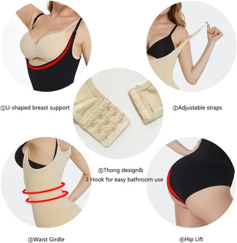 Vista 6 de Fajas para debajo de los vestidos, moldeador de cuerpo completo para mujer debajo del vestido