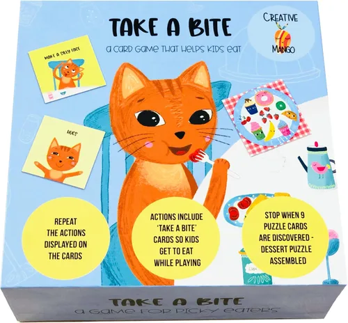 MANGO CREATIVO. Dale un bocado. Un juego de cartas que ayuda a los niños a comer. Un juego para los comensales exigentes.