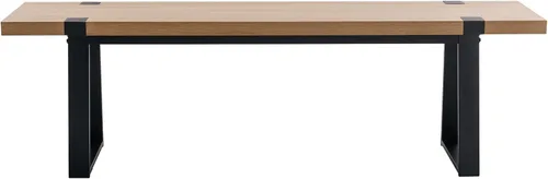 Vista 15 de VESCASA Banco de comedor de madera de 60 pulgadas con patas de metal negro para comedor, cocina, color negro