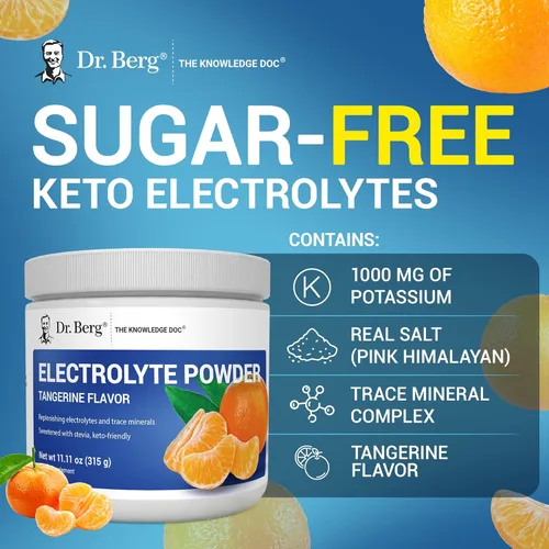 Vista 7 de Dr. Berg Zero Sugar Hydration Keto Electrolyte Powder - Mejorado con 1000 mg de potasio y sal rosa real del Himalaya (no sal de mesa) - Suplemento
