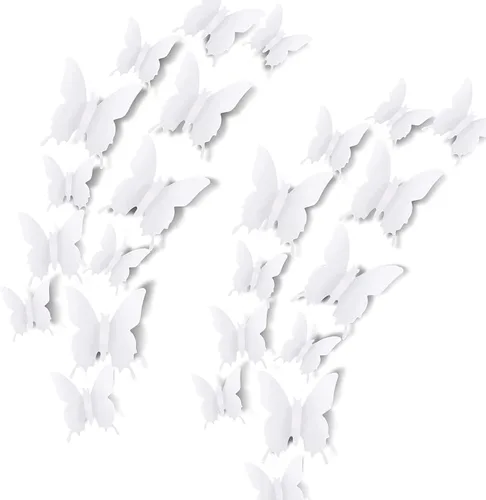 Vista 7 de Calcomanías 3D de pared para decorar la casa o la habitación, 24 unidades, se pueden retirar, color rosa