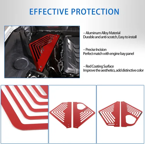 Vista 6 de Cubierta de panel de bahía de motor compatible con Chevrolet Corvette C8 Stingray 2020-2024, compartimento de aluminio para motor izquierdo derecho