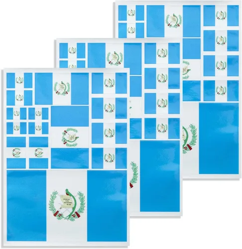 CANTENDO Paquete de 3 calcomanías de bandera de Guatemala, calcomanías reflectantes de vinilo para automóvil, calcomanías impermeables para