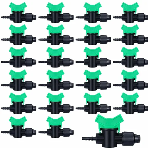 Vista 9 de Hiboom 10 piezas de accesorios de riego de cinta de goteo de 5/8 pulgadas (0.630 in) x 1/4 pulgadas, válvula adaptadora de despegue de tubería