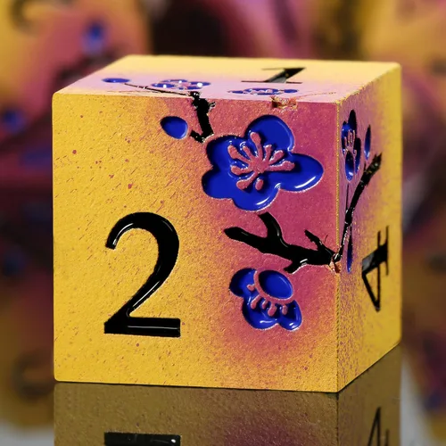 Vista 12 de DNDND - Dados de diseño antiguo, 7 dados de metal de latón con caja de metal para juegos de mesa como Dungeons and Dragons