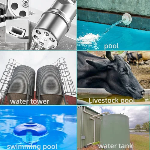 Vista 6 de Válvula de flotador, paquete de 2 válvulas de flotador de tanque de agua de llenado automático de 1/2 pulgadas, 3/4 pulgadas, válvula de flotador 2