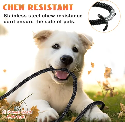 Vista 4 de Tazón calefactable para mascotas, cuenco de agua para perros con alambre antimordidas para perros, gatos, conejos, pollos (azul)