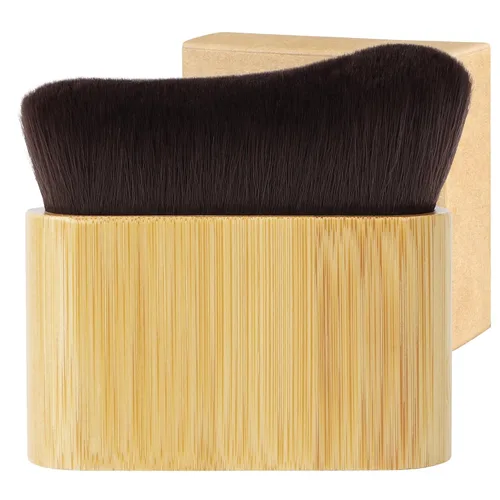 Brocha autobronceadora – Brocha Kabuki para maquillaje de base corporal, aplicador de mezcla para bronceador para maquillaje de piernas, manopla