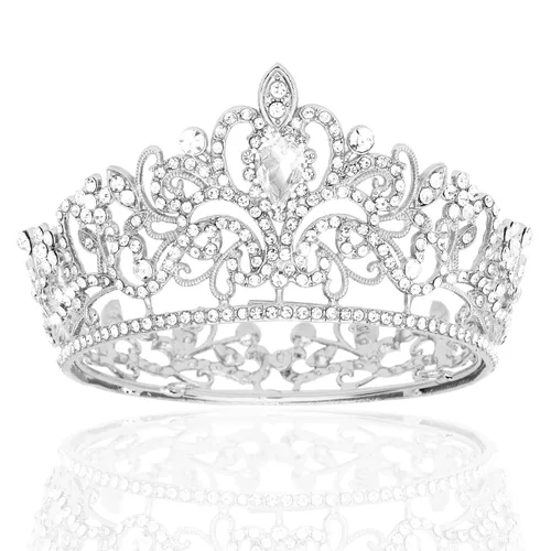 Vista 10 de CIEHER Corona pequeña negra para niñas, tiara de princesa, decoración de pastel de cumpleaños