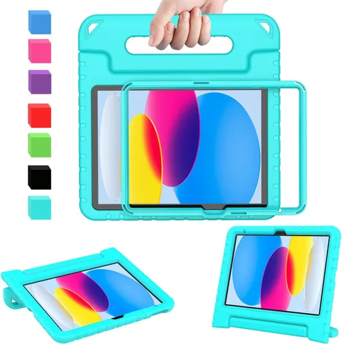 Vista 16 de AVAWO - Funda infantil para iPad de 10.9 pulgadas con protector de pantalla integrado, duradera, a prueba de golpes, ligera, con mango protector