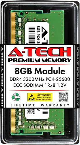 Vista 31 de A-Tech 4GB DDR4 2133MHz PC4-17000 ECC SODIMM 1Rx8 Rango único 1.2V 260-Pin Módulo de actualización de memoria RAM para Microserver, estación