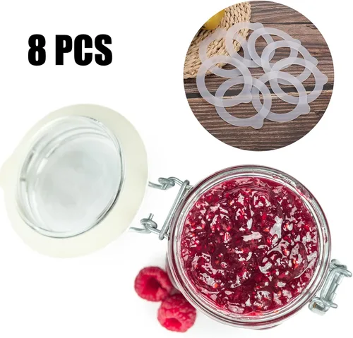 Vista 3 de ASTER 8 piezas de juntas de silicona de repuesto, sellos herméticos de goma de silicona para tarros de conservas masón, conservas bucales, 3.75