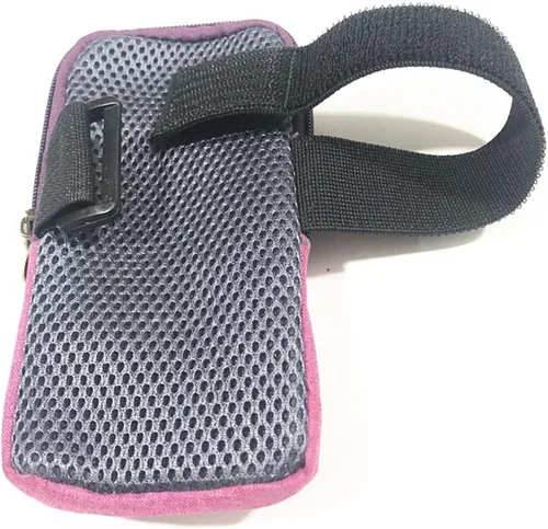 Vista 4 de Brazalete para teléfono celular con 2 bolsillos, 7 x 4.2 pulgadas, amplia, para correr, caminar, deportes y montañismo (rojo)