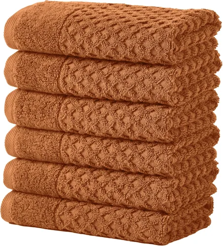 Vista 101 de Great Bay Home - Toallas de mano 100% algodón blanco, 6 toallas de baño suaves para manos, altamente absorbentes y de secado rápido, colección 01