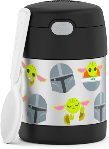 Vista 26 de THERMOS FUNTAINER - Recipiente para comida con cuchara para niños con aislamiento al vacío, de acero inoxidable, 10 onzas, Baby Shark