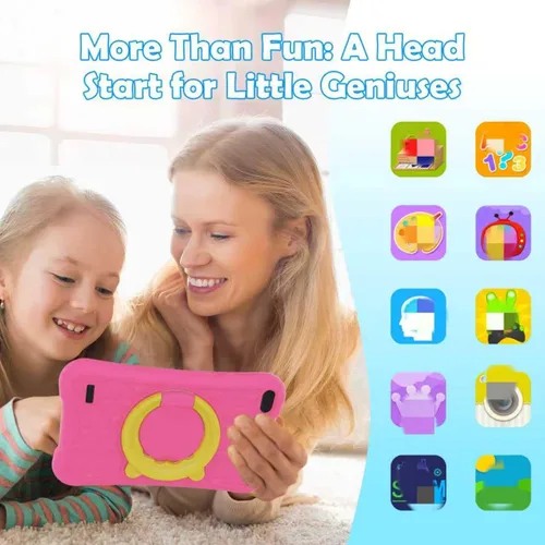 Vista 4 de Tablet para niños de 7 pulgadas de 6 a 12 años de edad, tableta Android 13 para rellenar calcetines, 4G + 32 GB hasta 128 GB, tabletas con cámaras