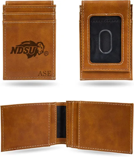 Vista 42 de Rico Industries NCAA Arizona State Sun Devils Brown - Cartera de bolsillo frontal personalizada con grabado láser - Delgada/ligera - Gran artículo