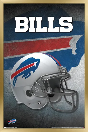 Vista 15 de Trends International NFL Buffalo Bills - Póster de pared con casco 16, 14.725 x 22.375 pulgadas, versión enmarcada de madera de granero
