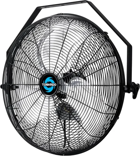 Tornado Ventilador de Montaje en Pared de Alta Velocidad de 18 Pulgadas – Ventilador de Metal de Grado Industrial con Ajustes de 3 Velocidades,