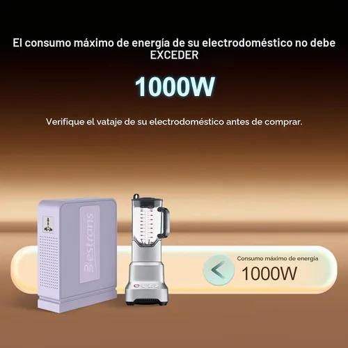 Vista 3 de Transformador elevador de 1000 W, convertidor de 110 V a 220 V Gris-Azul