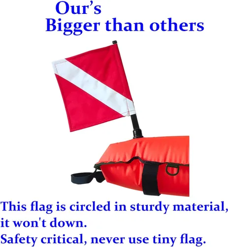 Vista 3 de Marcador de superficie de buceo flotador, boya de buceo, bandera de buceo, equipo de bandera para buceo