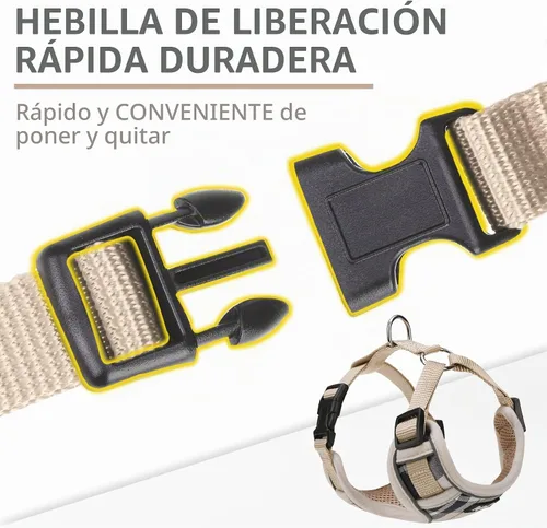 Vista 5 de PUPTECK Juego de arnés y correa para perro pequeño, arnés ajustable sin tirones para cachorro, chaleco de malla suave reflectante para mascotas