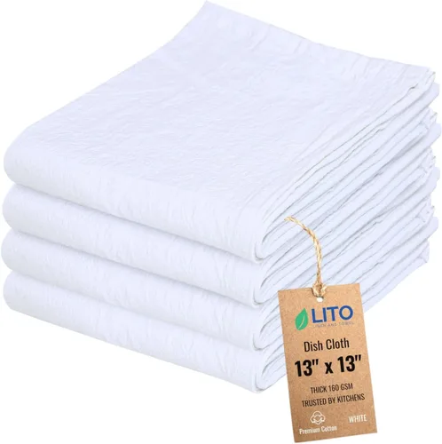 Vista 40 de Toallas de saco de harina Toalla de té para manualidades, plato de cocina, toalla de algodón en blanco para bordado, funda de lino para hornear