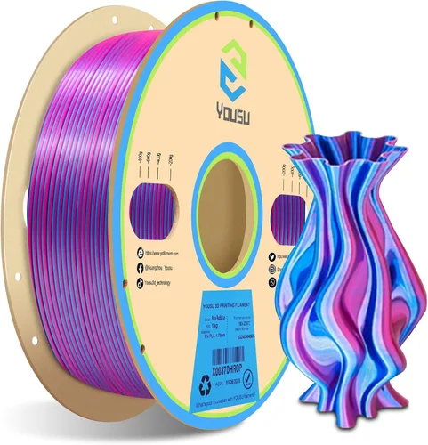 Vista 7 de Yousu Seda de Doble Color Filamento PLA para 3D Impresora Filamento Coextrusión PLA Multicolor Filamento PLA 1.75mm (± 0.03 mm) Compatible
