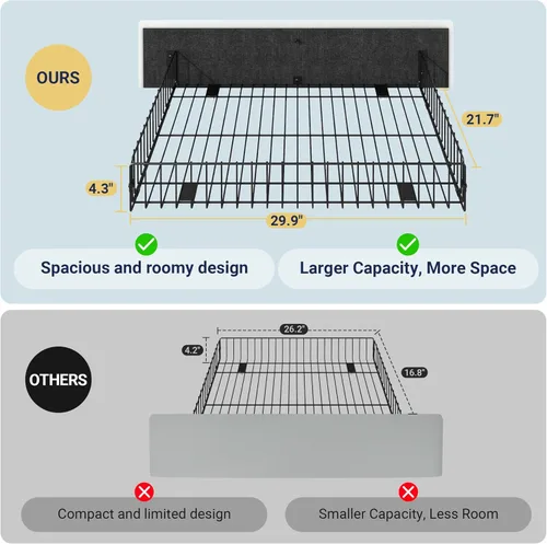 Vista 7 de Allewie - Base de cama con plataforma tapizada tamaño Queen, con 4 cajones de almacenamiento y cabecera, botón cosido en forma de diamante, base