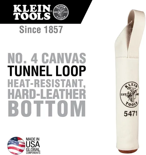 Vista 2 de Klein Tools 5471 - Bolsa de lona, bolsa para electrodos con fondo de cuero duro y asa de cinturón de tela, de 2.5 pulgadas de diámetro