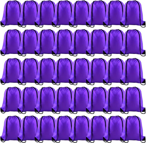 Vista 22 de KUUQA Mochila con cordón a granel, bolsas de almacenamiento para deporte, gimnasio, viajes, Negro, Viajar