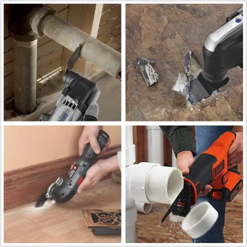 Vista 4 de 25 hojas de sierra oscilantes universales profesionales, cuchillas multiherramienta de liberación rápida para madera, duraderas y compatibles