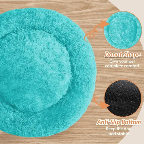 Vista 3 de JOLLYVOGUE Cama Calmante para Perros Pequeños - Cama para Perros Pequeños en Forma de Dona Lavable de 23 Pulgadas para Gatitos y Cachorros, Camas