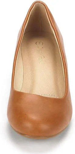Vista 4 de DREAM PAIRS Debbie - Zapatos de tacón de cuña media para mujer