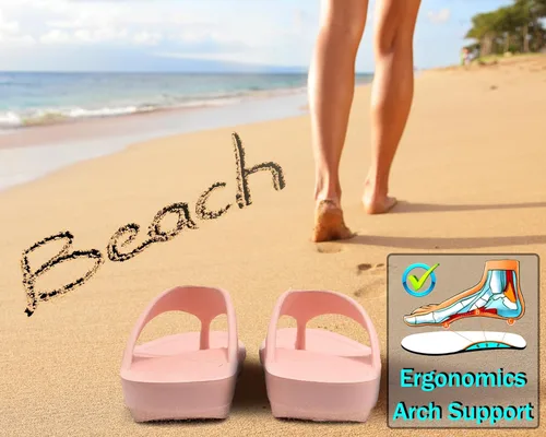 Vista 2 de Arch Support Flip Flops For Men Women Beach Sandals Shower Flip-Flops Summer Water Pillow Slippers Unisex Dormitory Bathroom Non-Slip Pool Cloud