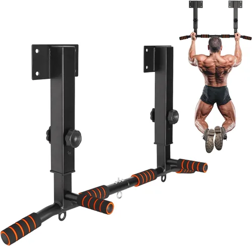 Barra de dominadas montada en la pared: barra de dominadas ajustable en la pared y barra de dominadas para gimnasio en casa, equipo de entrenamiento