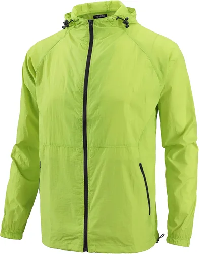 Vista 3 de HETHCODE Chaqueta ligera con capucha y cremallera completa para hombre, impermeable, para senderismo