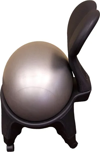 Vista 4 de JFIT Silla ergonómica de fitness con bola de equilibrio de comodidad/estabilidad, color negro, 5' a 6'3