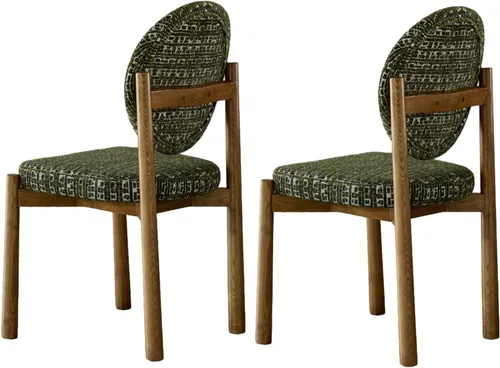 Vista 32 de Upholstered Dining Chairs with Fabric/Plush Cushion, Wooden Dining Room Chair Set of 1/2/4, Kitchen Chair for Living Room Balcony Black+brown