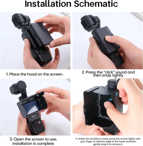 Vista 7 de REYGEAK Para DJI OSMO Pocket 3 Screen Sun Hood, Pocket 3 Screen Hood, plegable Gimbal Screen Protector Parasol para DJI Pocket 3 Accesorios